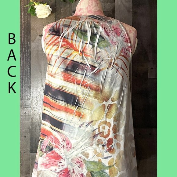 3 TOPS $25 NWOT STYLE & COMPANY PETITE MEDIUM MULTI PASTEL FLOWER DESIGN BLOUSE - Picture 4 of 13